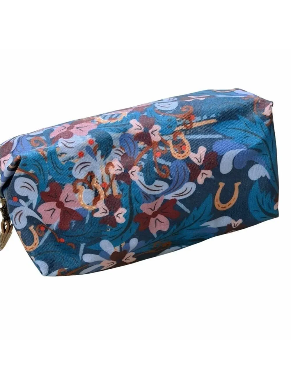 Catchfly Gold Horseshoe Cosmetic Pouch Bag NWT